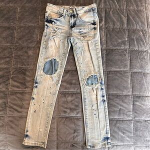 Rock Salt Stylish Distressed Blue Jeans for  Kids Size 8